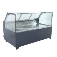 Fan cooling square transparent glass meat display chiller